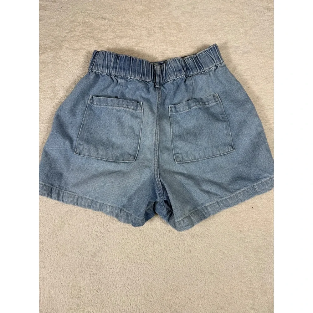 Gap Denim Shorts Womens Small Light Blue Excellent Elastic Waist Carpenter Style